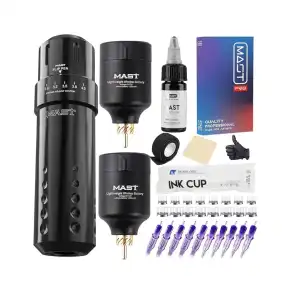 Kit de Tatuaje Mast Flip con 2 baterias , cartuchos y mas miniatura 1